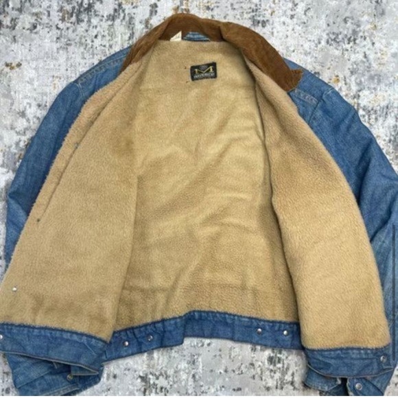 VINTAGE 1970 | Maverick Blue Bell Sherpa Denim Trucker Jacket Corduroy - Picture 11 of 15